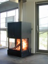Dreiseitig verglaster Chemine-Kubus